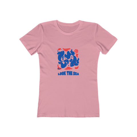 Look the Sea Graphic Tee — Women's Boyfriend Fit Beach Shirt