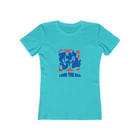 Look the Sea Graphic Tee — Women's Boyfriend Fit Beach Shirt