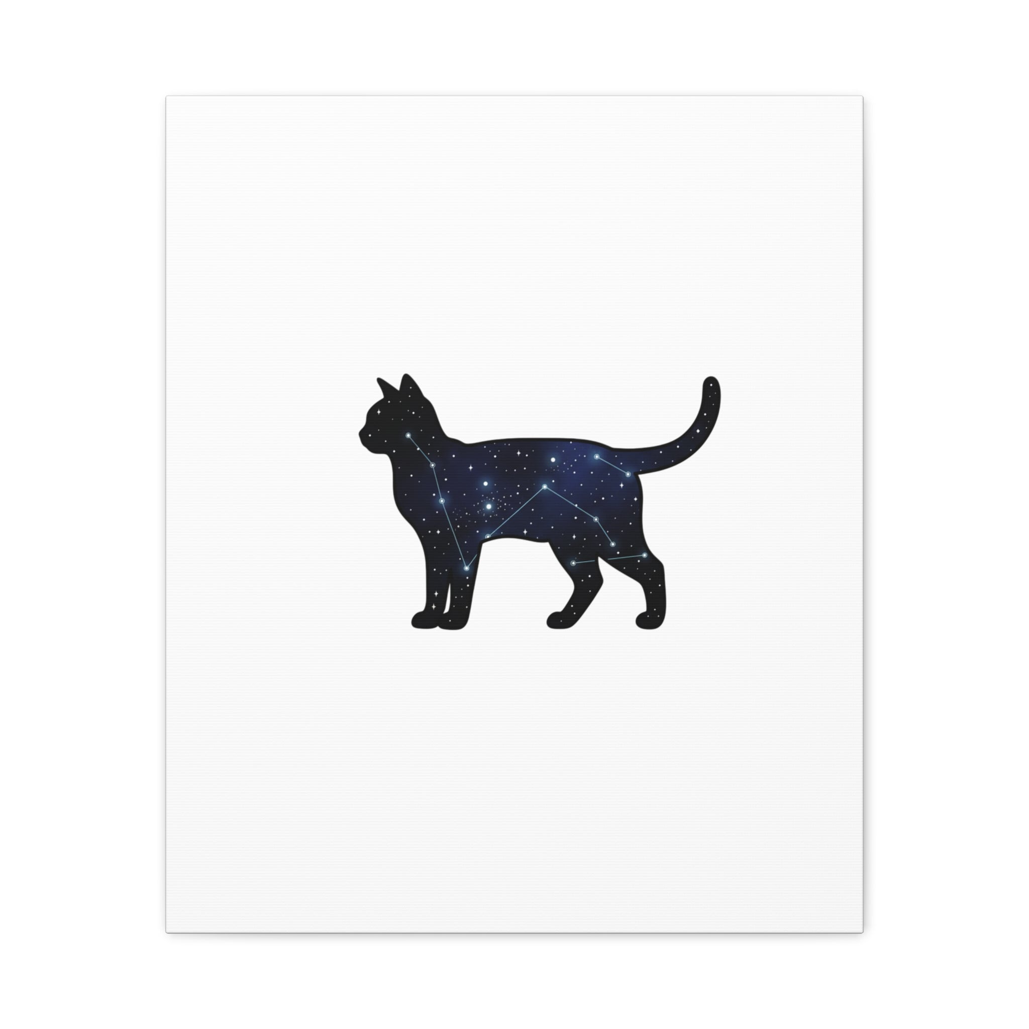 Galaxy Cat Canvas, Stretched Matte Print | Grunge Revival, Dark Plaid Aesthetic