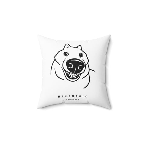 Decorative Pillow — Minimal Black Line Art Spun Polyester Throw Pillow