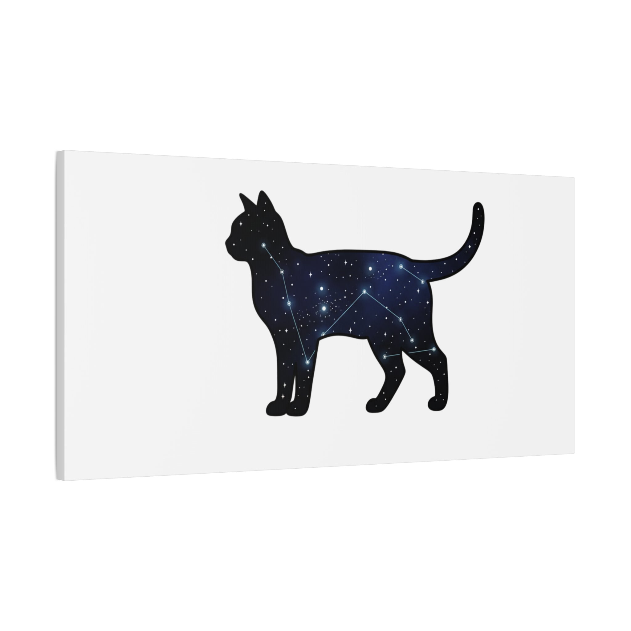 Galaxy Cat Canvas, Stretched Matte Print | Grunge Revival, Dark Plaid Aesthetic