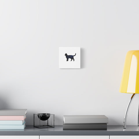 Galaxy Cat Canvas, Stretched Matte Print | Grunge Revival, Dark Plaid Aesthetic