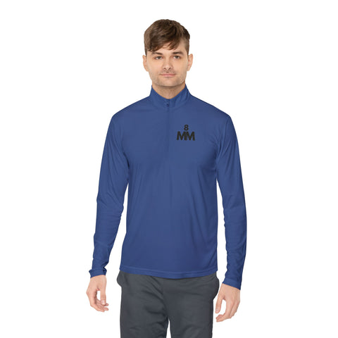 Quarter-Zip Pullover with Minimalist White Logo - Lightweight Athletic Jacket