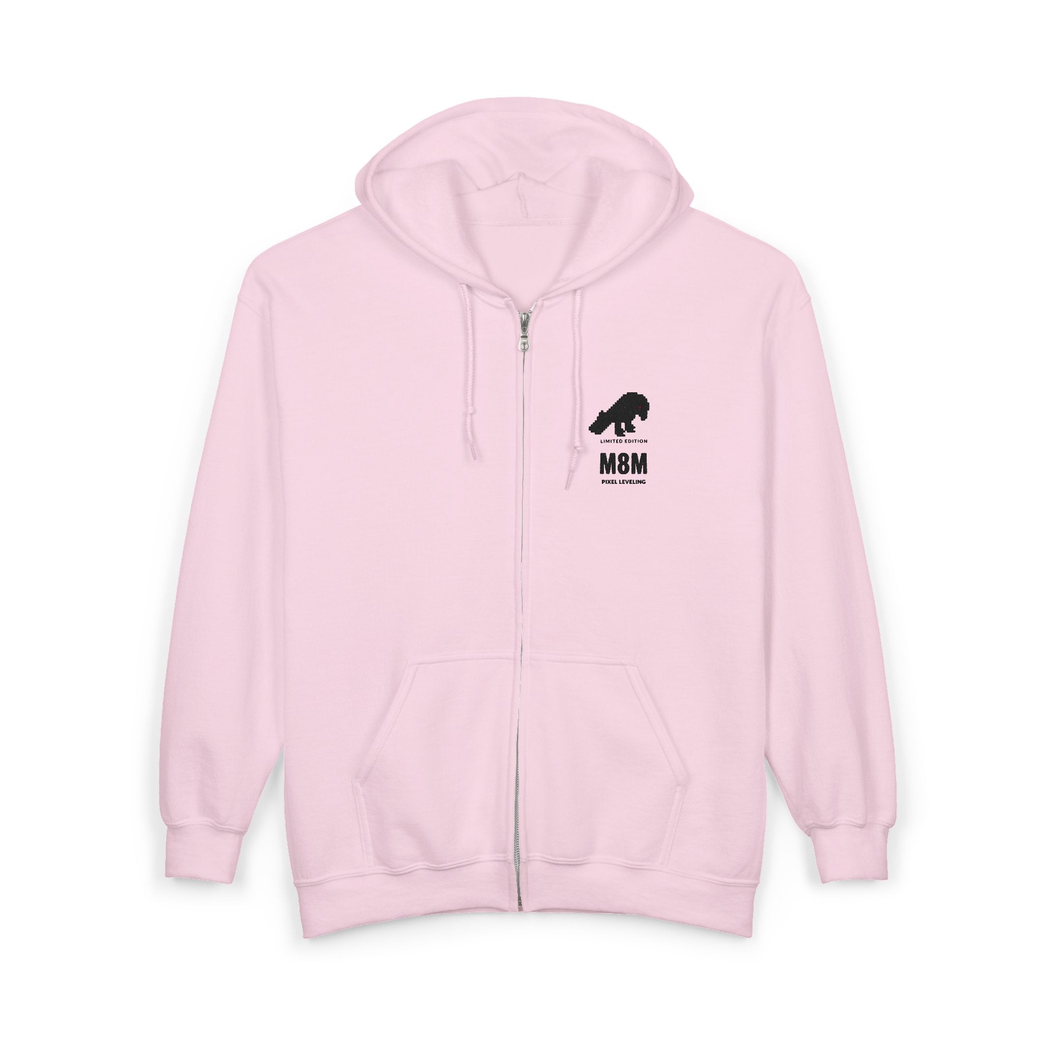 Bear Silhouette Zip Hoodie with "M8M" Chest Print