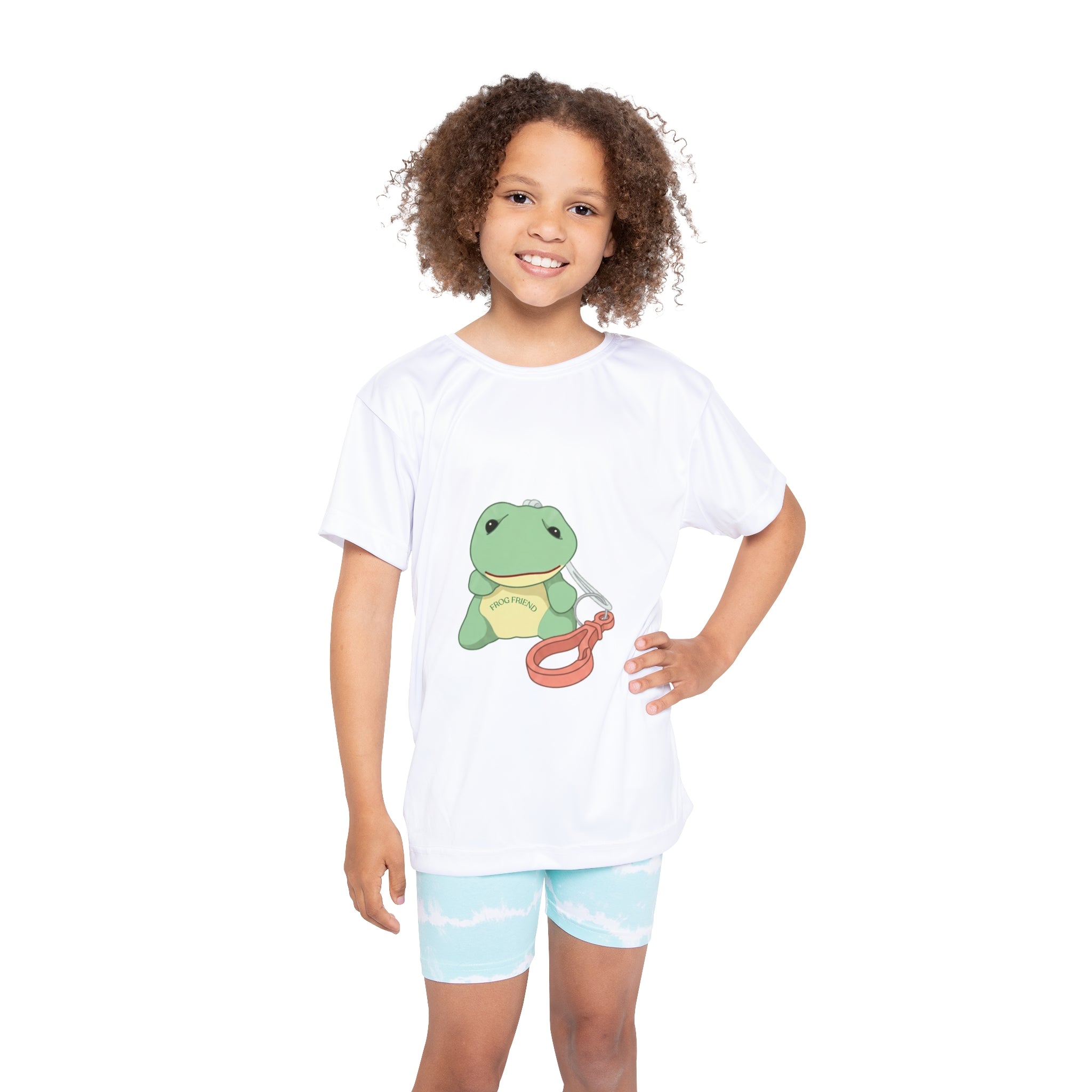 Kids Sports Jersey — Cute Frog Coach Graphic with Whistle