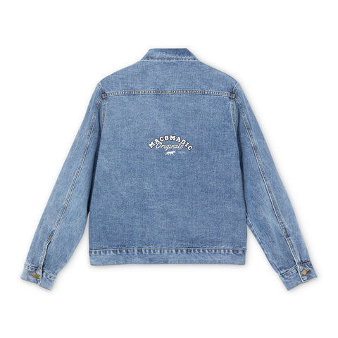 Embroidered Denim Jacket - Classic Men's Light Wash Jean Jacket
