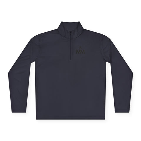 Quarter-Zip Pullover with Minimalist White Logo - Lightweight Athletic Jacket