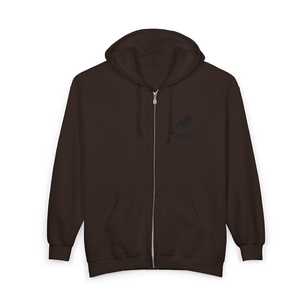 Bear Silhouette Zip Hoodie with "M8M" Chest Print