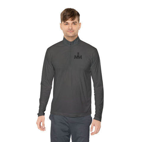 Quarter-Zip Pullover with Minimalist White Logo - Lightweight Athletic Jacket