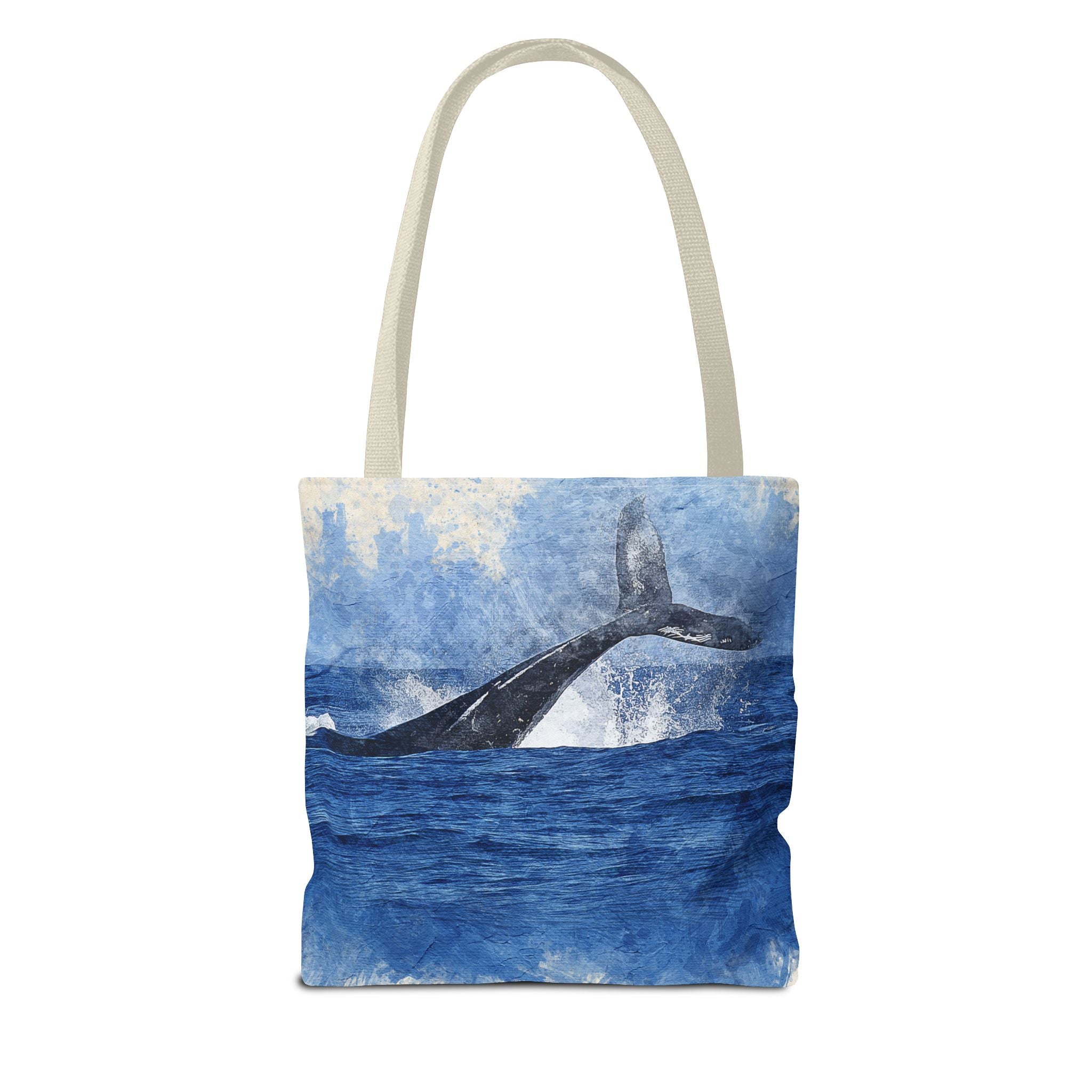 Ocean Wave Tote Bag — Whale & Seagull Beach Canvas Tote