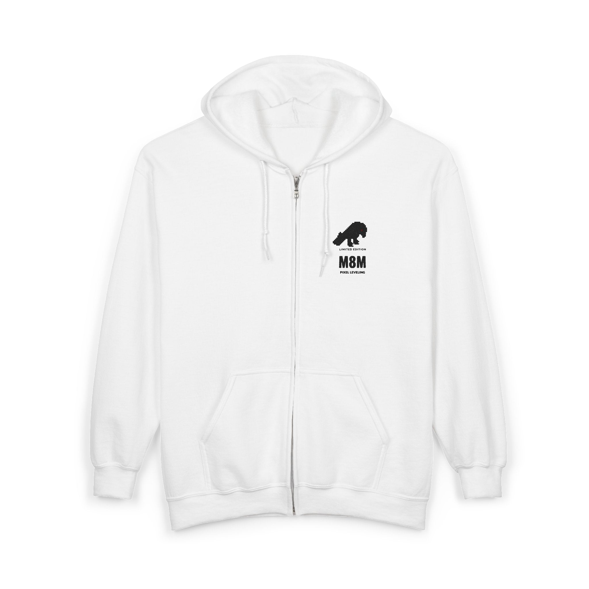 Bear Silhouette Zip Hoodie with "M8M" Chest Print