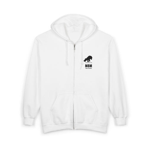 Bear Silhouette Zip Hoodie with "M8M" Chest Print