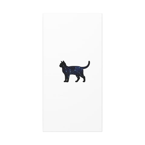Galaxy Cat Canvas, Stretched Matte Print | Grunge Revival, Dark Plaid Aesthetic