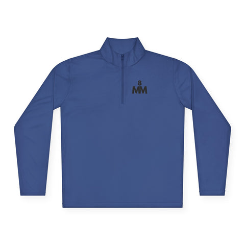 Quarter-Zip Pullover with Minimalist White Logo - Lightweight Athletic Jacket