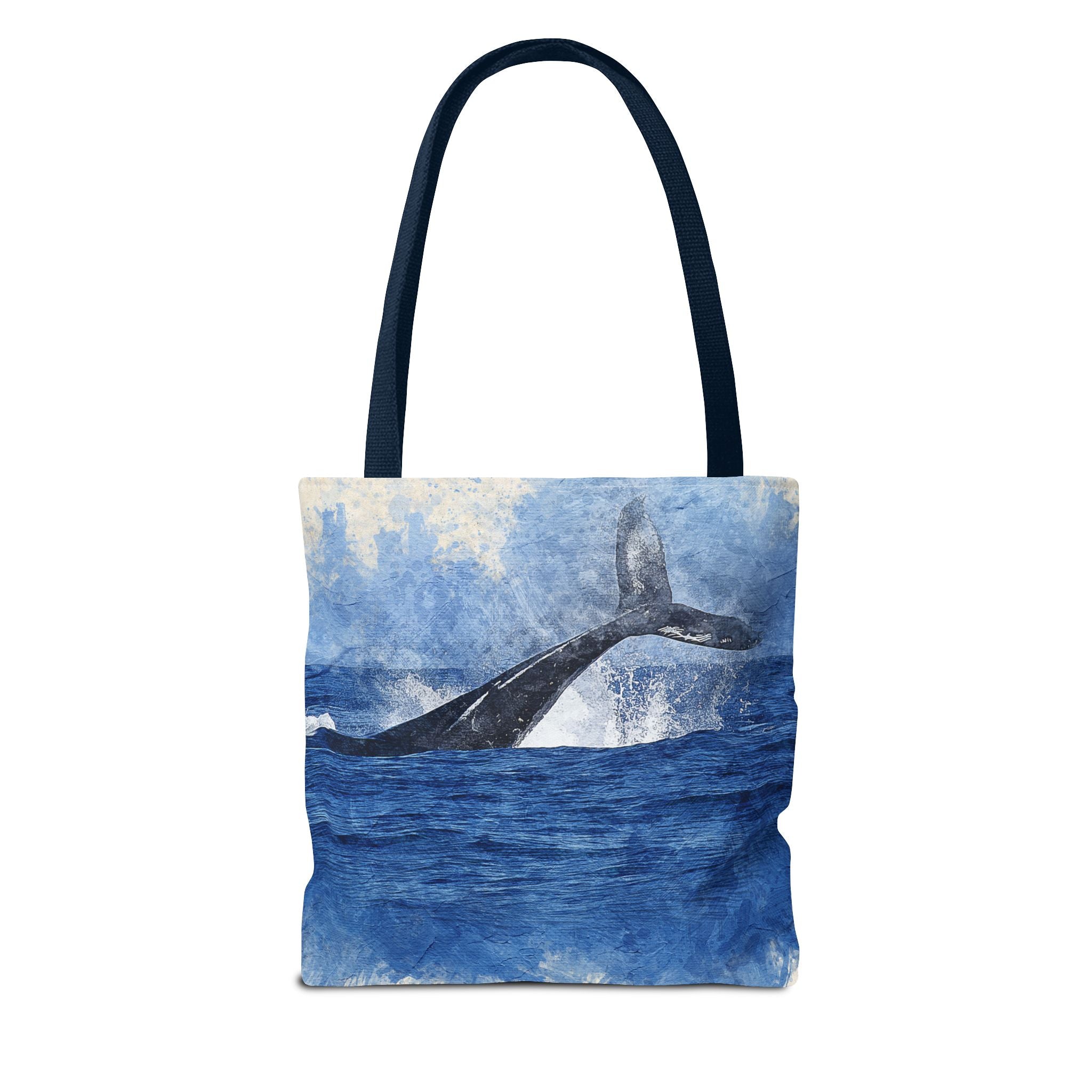 Ocean Wave Tote Bag — Whale & Seagull Beach Canvas Tote