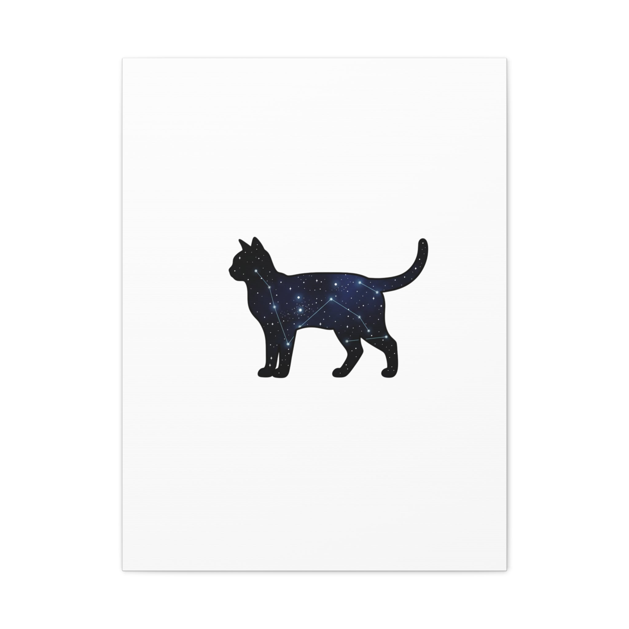 Galaxy Cat Canvas, Stretched Matte Print | Grunge Revival, Dark Plaid Aesthetic