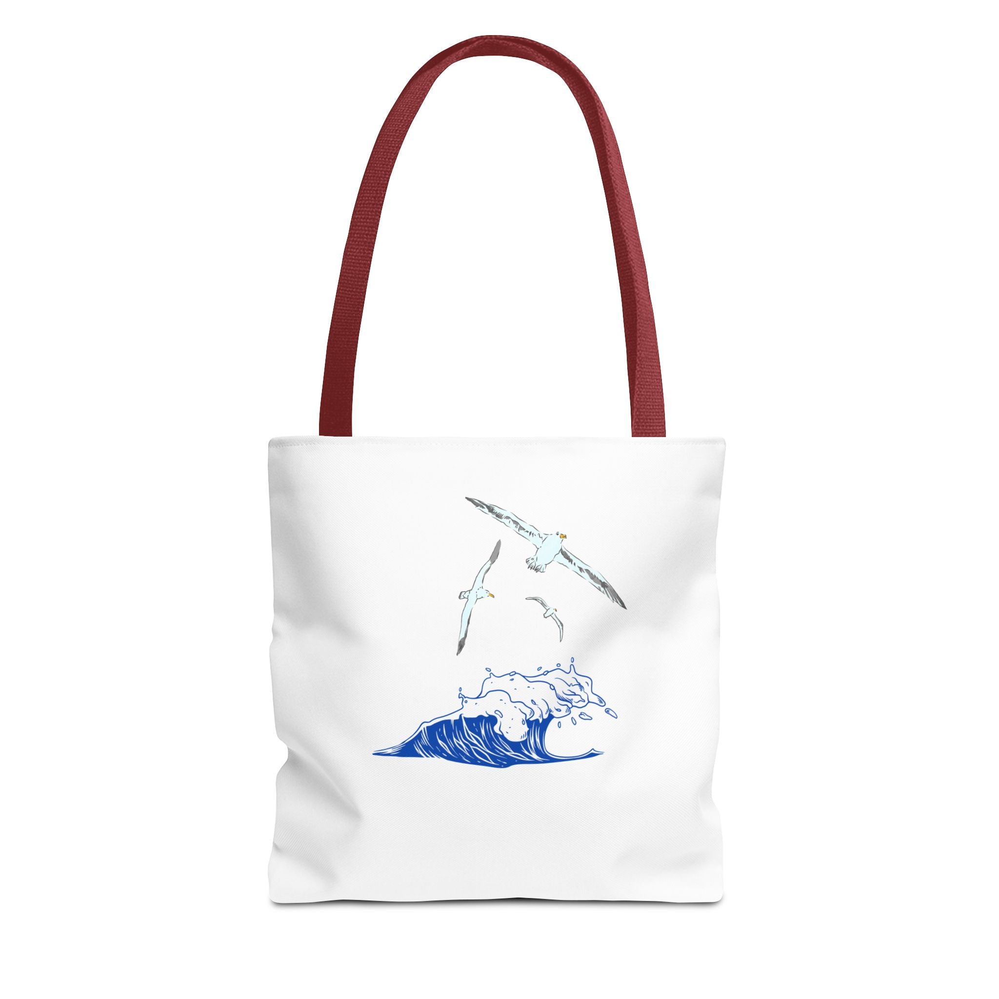 Ocean Wave Tote Bag — Whale & Seagull Beach Canvas Tote