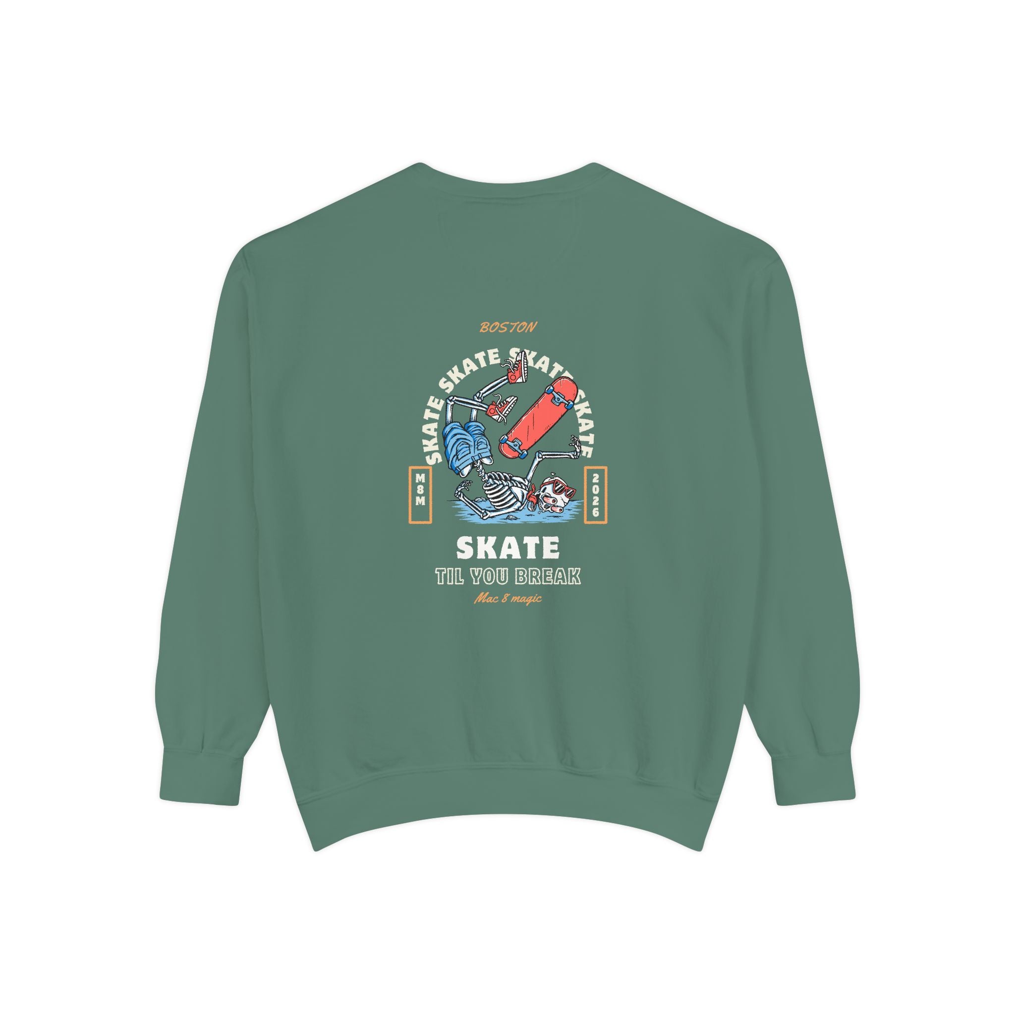 Skateboard Graphic Sweatshirt – 'Skate Till You Break' Retro Crewneck