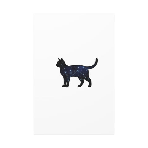 Galaxy Cat Canvas, Stretched Matte Print | Grunge Revival, Dark Plaid Aesthetic