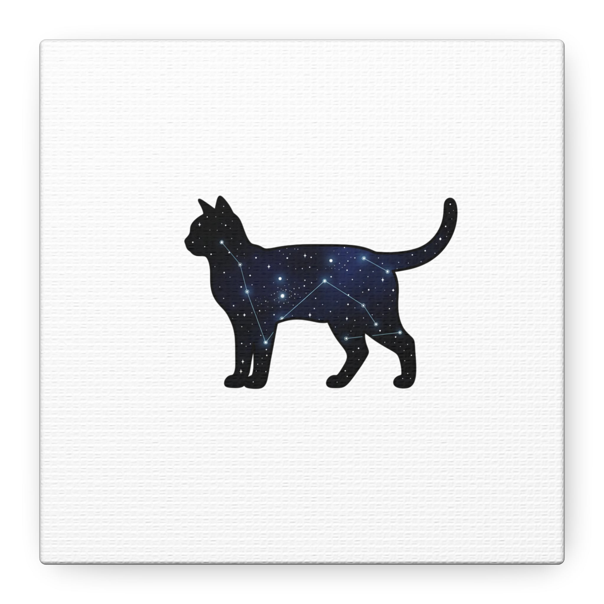 Galaxy Cat Canvas, Stretched Matte Print | Grunge Revival, Dark Plaid Aesthetic
