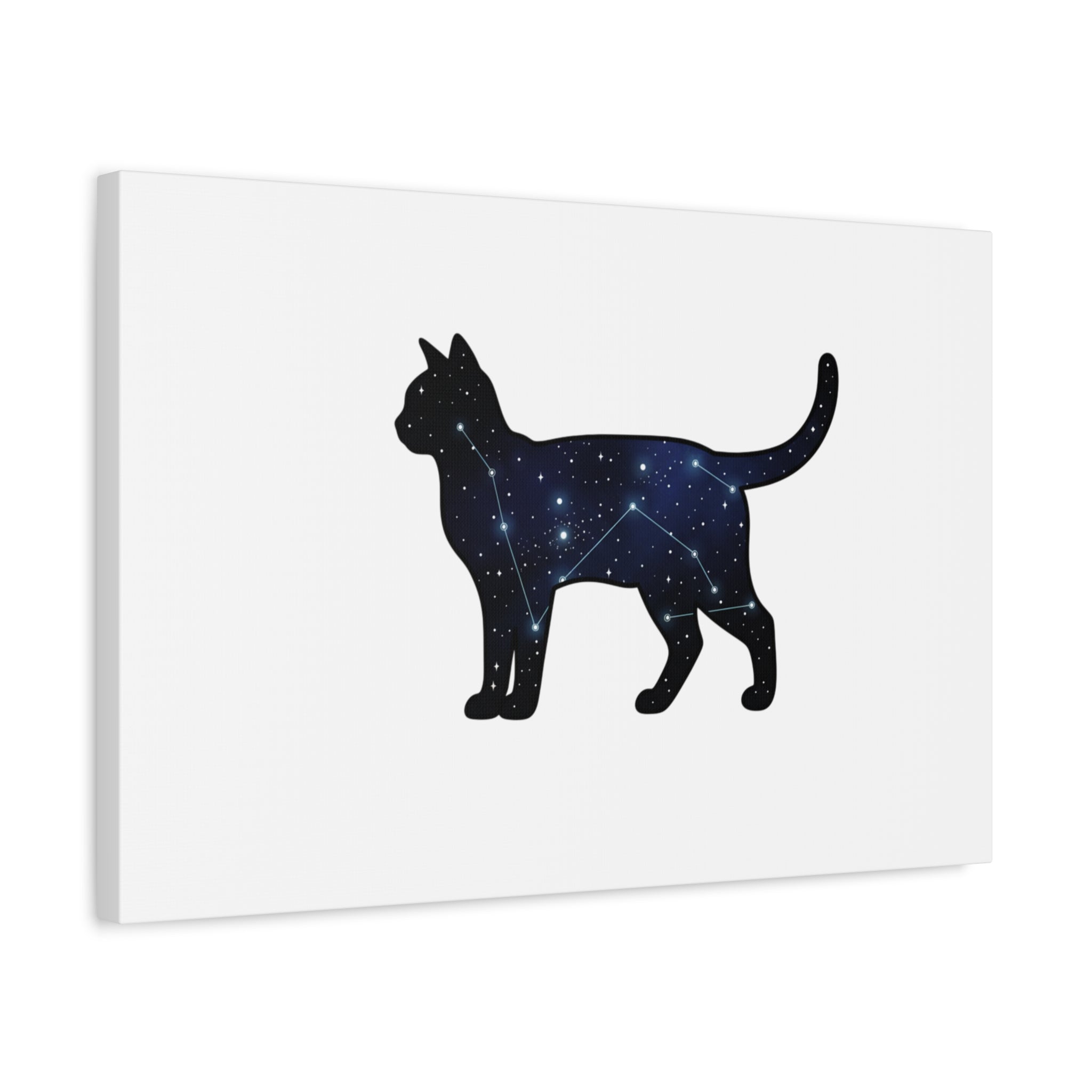 Galaxy Cat Canvas, Stretched Matte Print | Grunge Revival, Dark Plaid Aesthetic