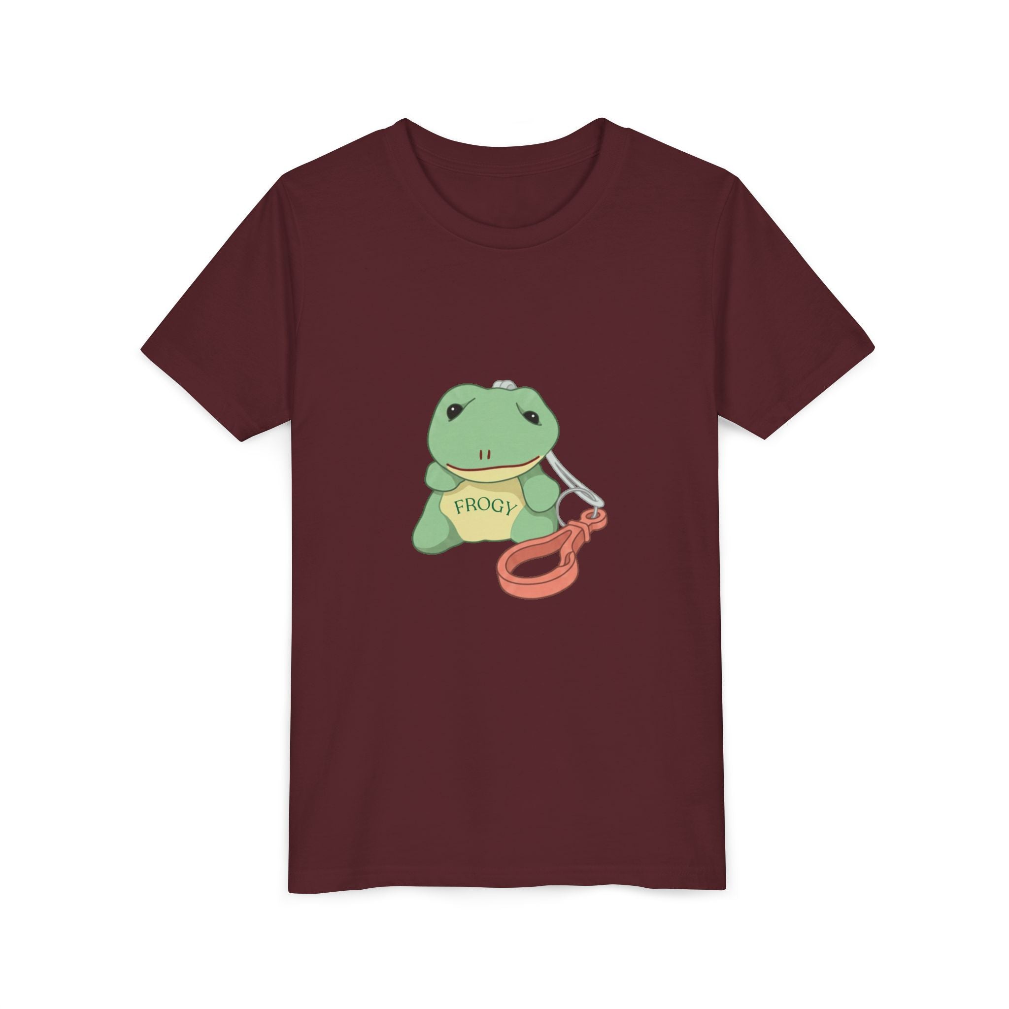 Youth Tee — Cute Frog with Leash Kids T-Shirt ("Adopted")