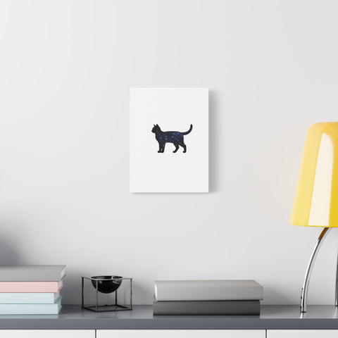 Galaxy Cat Canvas, Stretched Matte Print | Grunge Revival, Dark Plaid Aesthetic