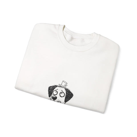 Sweatshirt — Whimsical 'Mac 8 Magic' Dog Illustration Crewneck