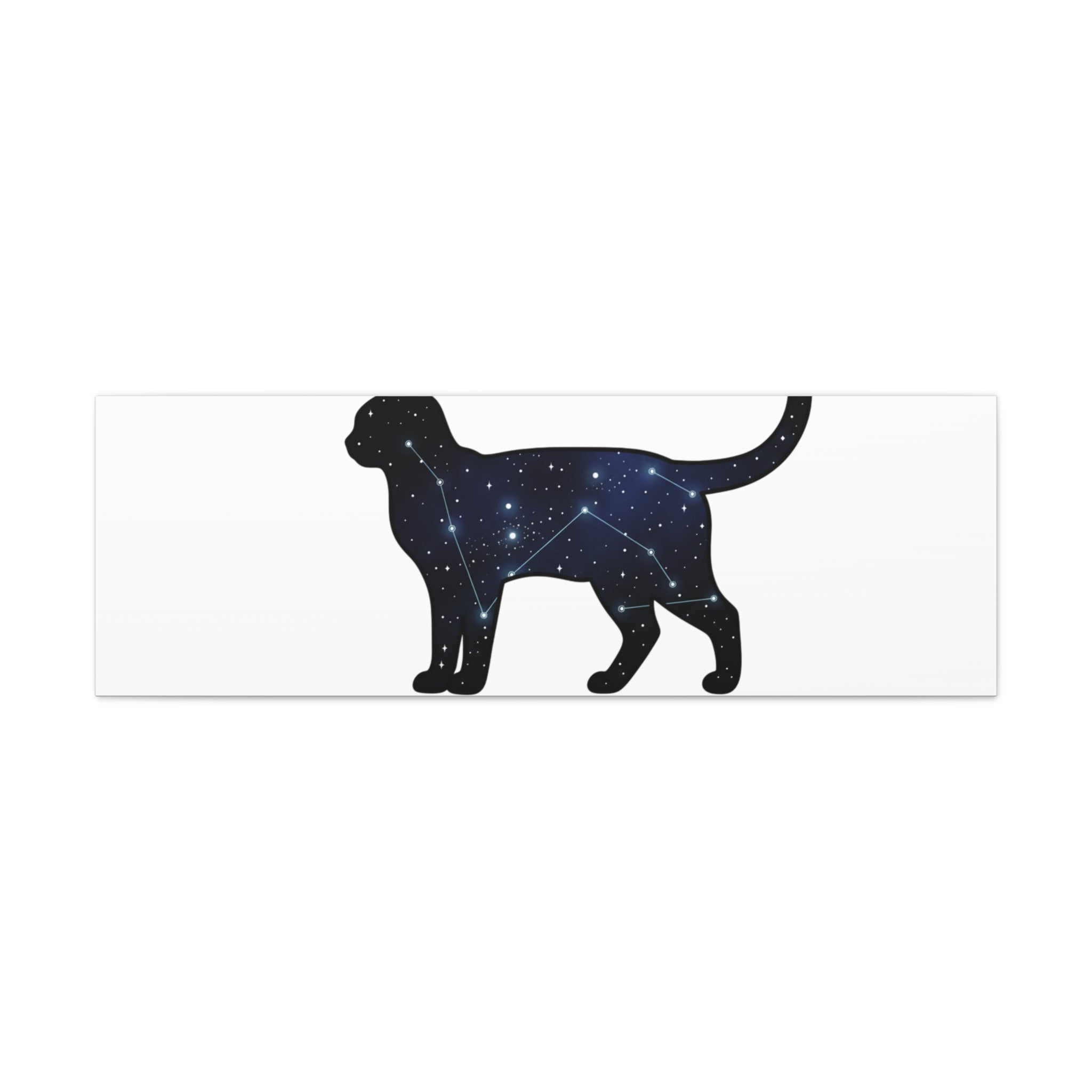 Galaxy Cat Canvas, Stretched Matte Print | Grunge Revival, Dark Plaid Aesthetic