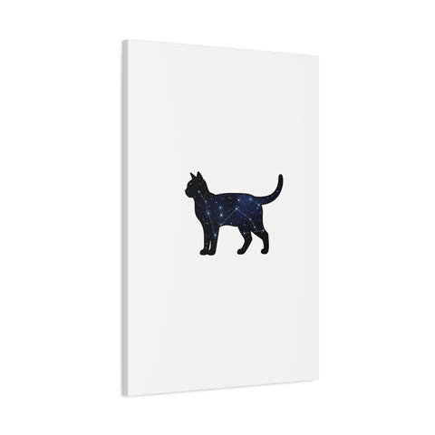 Galaxy Cat Canvas, Stretched Matte Print | Grunge Revival, Dark Plaid Aesthetic