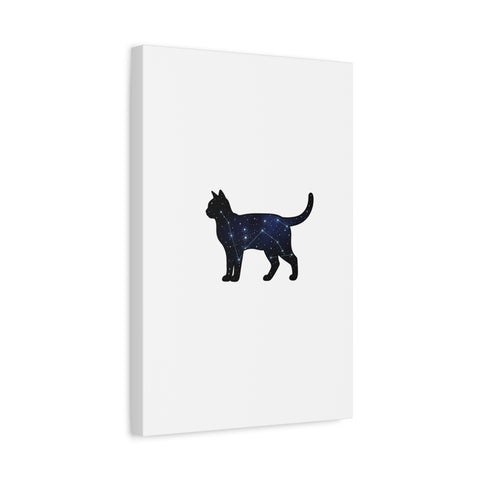 Galaxy Cat Canvas, Stretched Matte Print | Grunge Revival, Dark Plaid Aesthetic