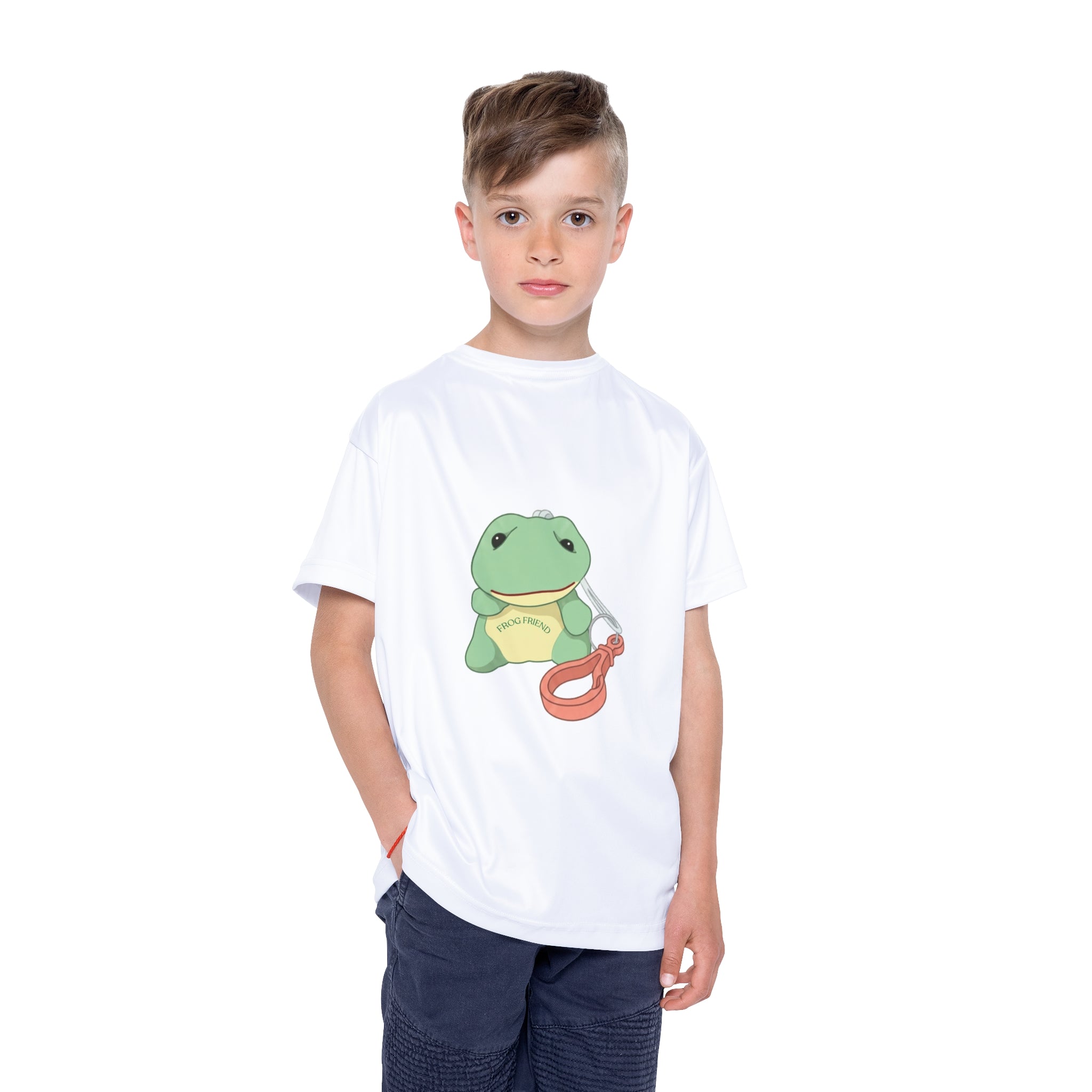 Kids Sports Jersey — Cute Frog Coach Graphic with Whistle