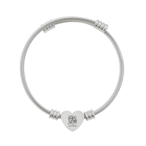 Engravable Heart Cuff Bracelet — Personalized Mesh Wire Bangle (Silver or Gold)