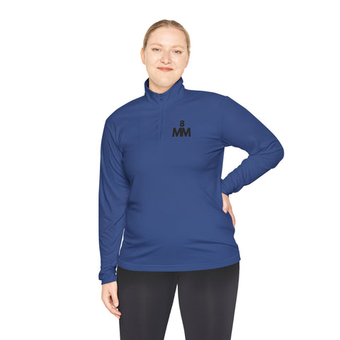 Quarter-Zip Pullover with Minimalist White Logo - Lightweight Athletic Jacket