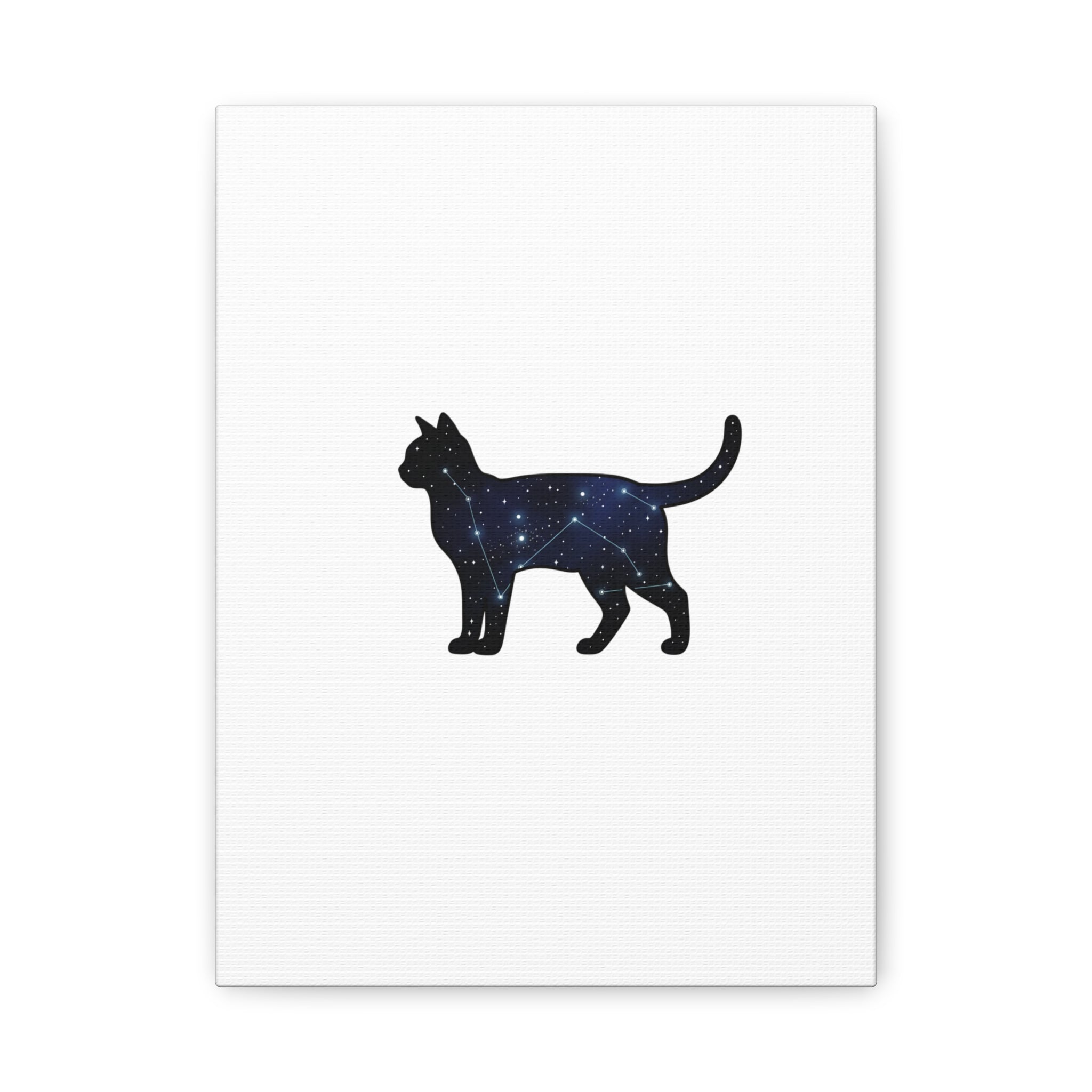 Galaxy Cat Canvas, Stretched Matte Print | Grunge Revival, Dark Plaid Aesthetic