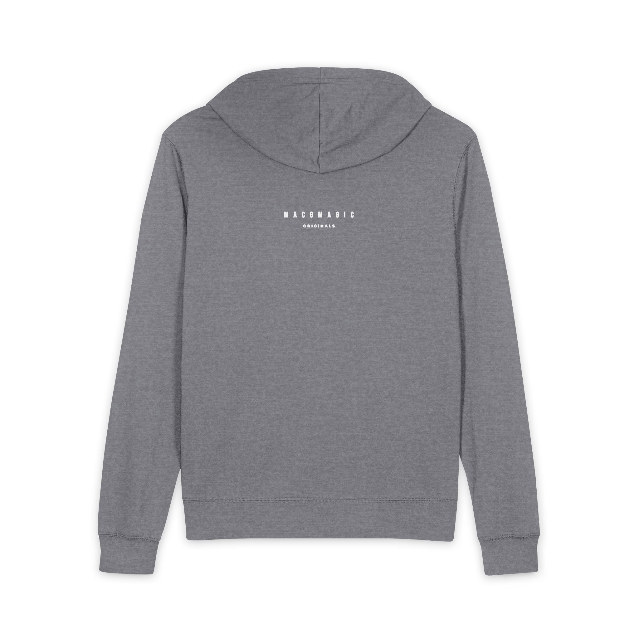 Minimalist Black Full-Zip Hoodie with Small White Logo