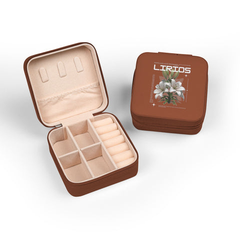 Floral Compact Jewelry Travel Case — Portable Ring & Earring Organizer