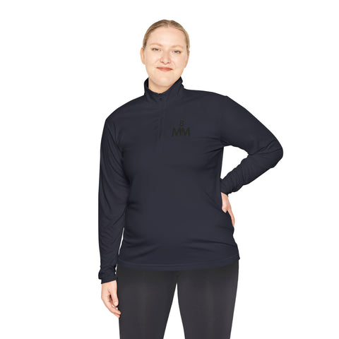 Quarter-Zip Pullover with Minimalist White Logo - Lightweight Athletic Jacket