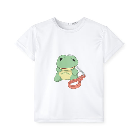 Kids Sports Jersey — Cute Frog Coach Graphic with Whistle
