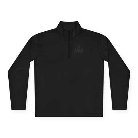 Quarter-Zip Pullover with Minimalist White Logo - Lightweight Athletic Jacket