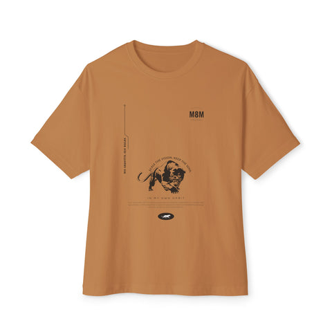 M8M Skull Minimalist Graphic Tee — Oversized Boxy White T‑Shirt