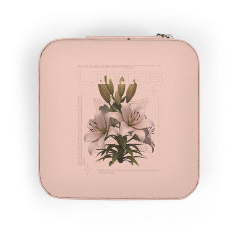 Floral Compact Jewelry Travel Case — Portable Ring & Earring Organizer