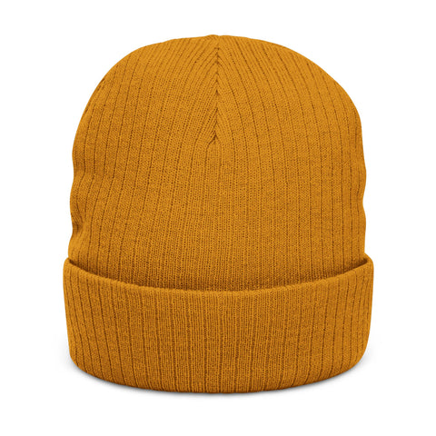 Embroidered Spider Ribbed Knit Beanie - Gray Winter Hat