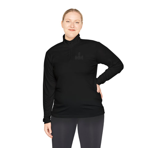 Quarter-Zip Pullover with Minimalist White Logo - Lightweight Athletic Jacket