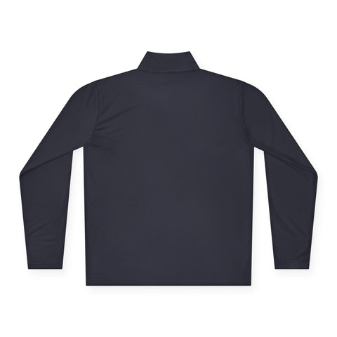 Quarter-Zip Pullover with Minimalist White Logo - Lightweight Athletic Jacket