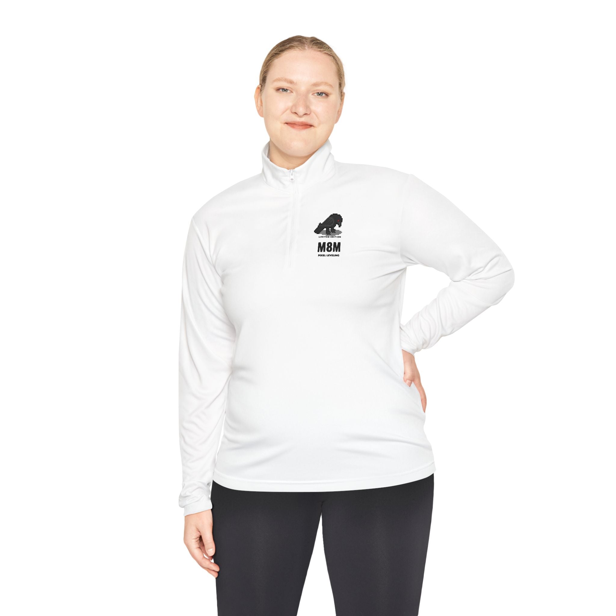 Quarter-Zip Pullover — Minimal Black Logo Athletic Pullover