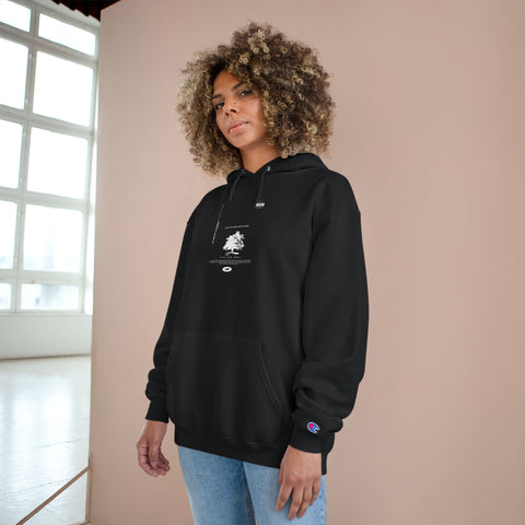 Champion Hoodie — Minimal Black Logo Pullover