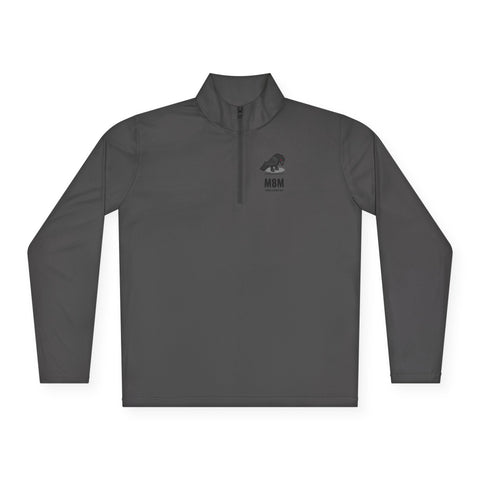 Quarter-Zip Pullover — Minimal Black Logo Athletic Pullover
