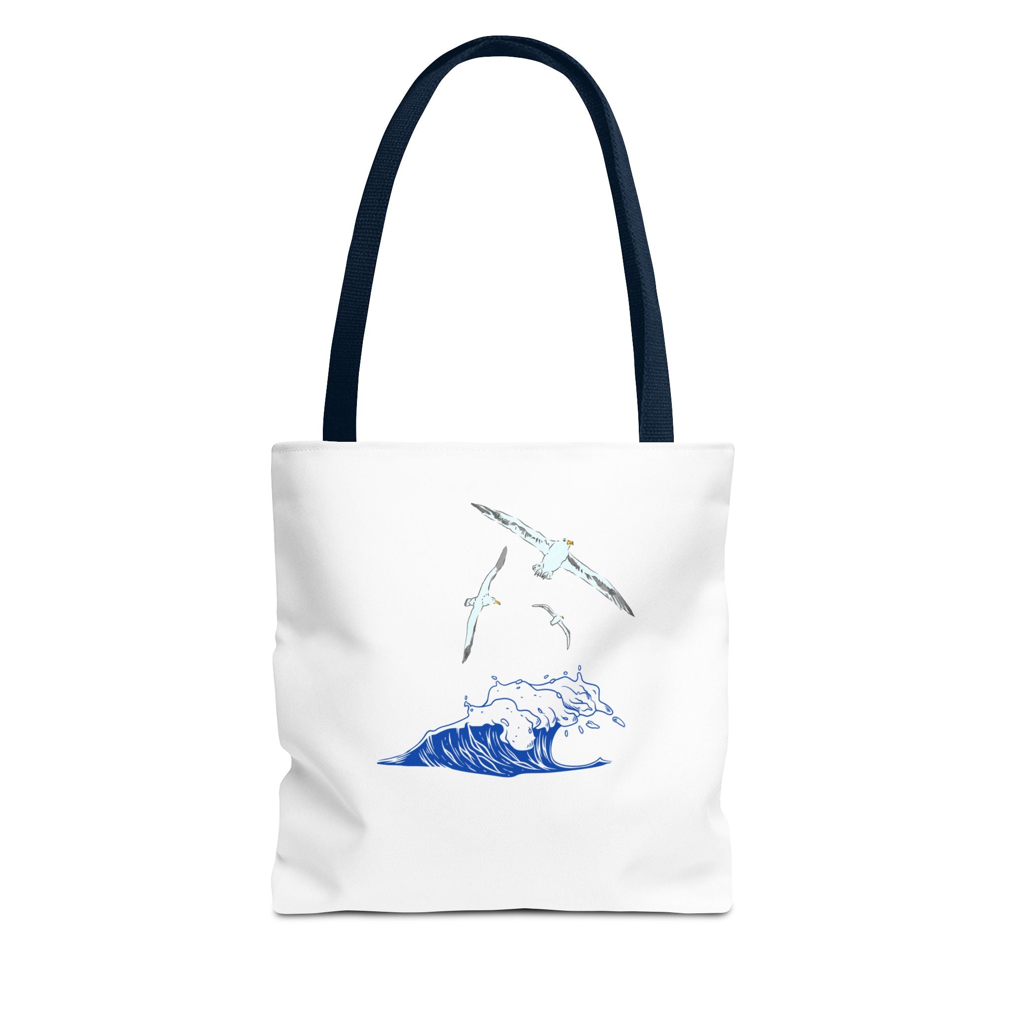 Ocean Wave Tote Bag — Whale & Seagull Beach Canvas Tote