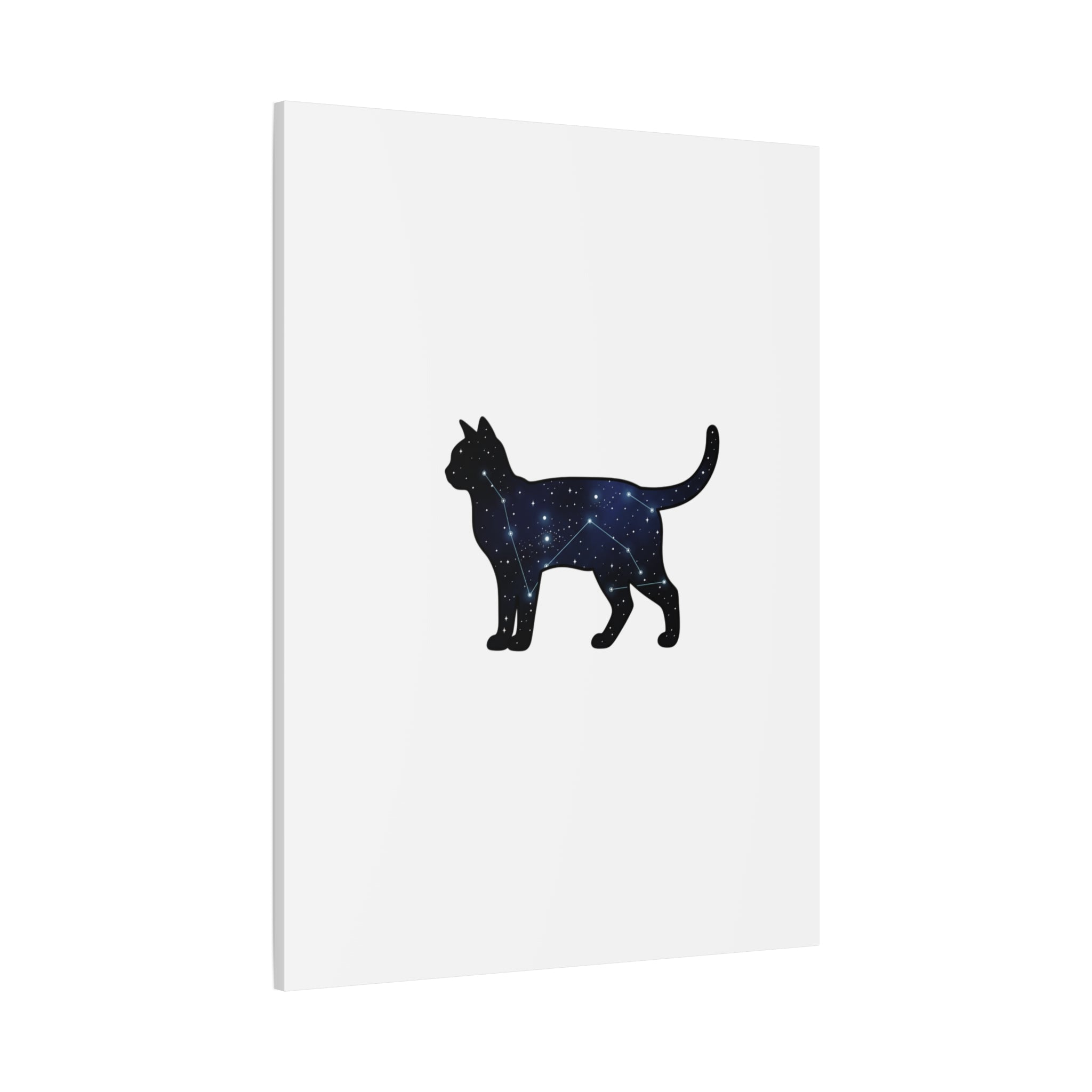 Galaxy Cat Canvas, Stretched Matte Print | Grunge Revival, Dark Plaid Aesthetic